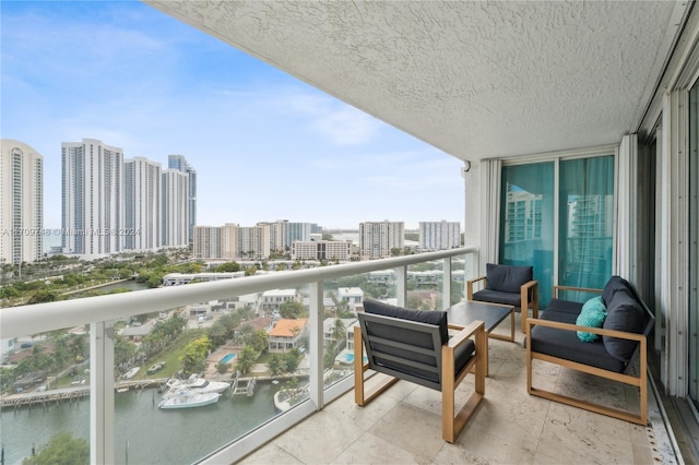 balcony with a water view