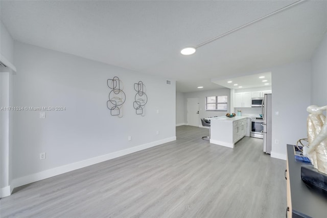 living room featuring light wood-type flooring