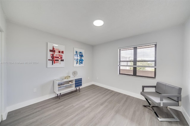 living area featuring light hardwood / wood-style floors