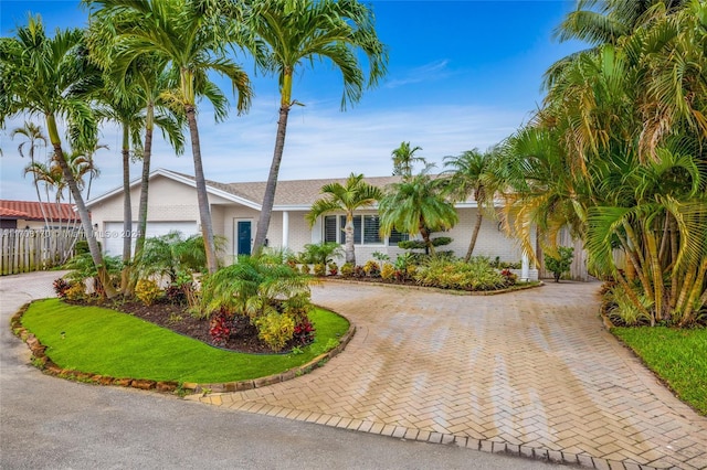 view of front of house with a garage