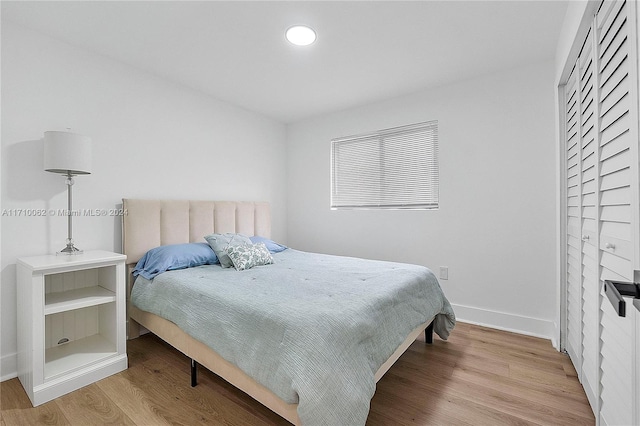 bedroom featuring light hardwood / wood-style flooring