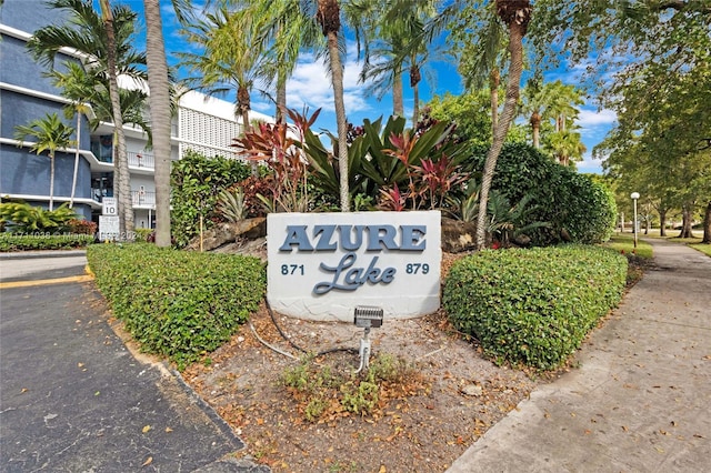 view of community sign