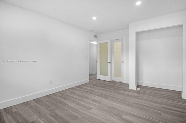 unfurnished bedroom featuring light hardwood / wood-style flooring