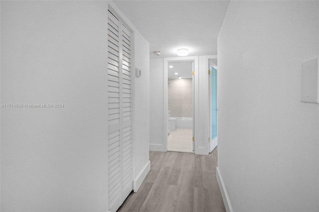 hall featuring light hardwood / wood-style floors