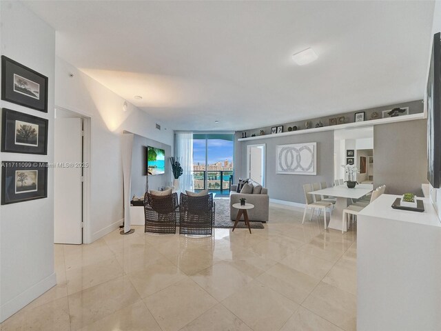 living room with a raised ceiling