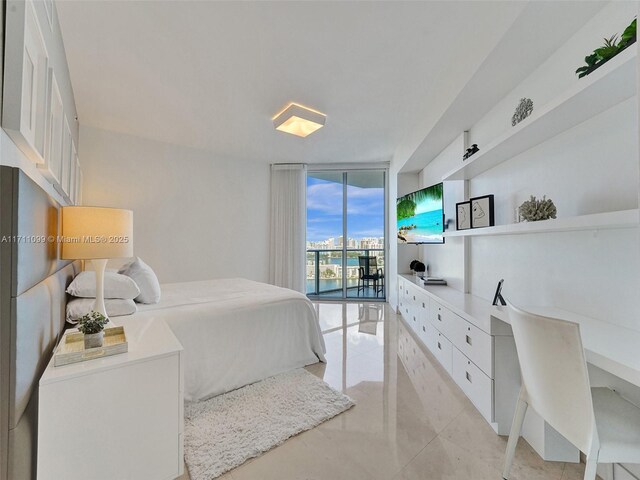 17301 Biscayne Blvd Unit 2008, North Miami Beach, FL 33160 - bedroom featuring floor to ceiling windows and access to outside