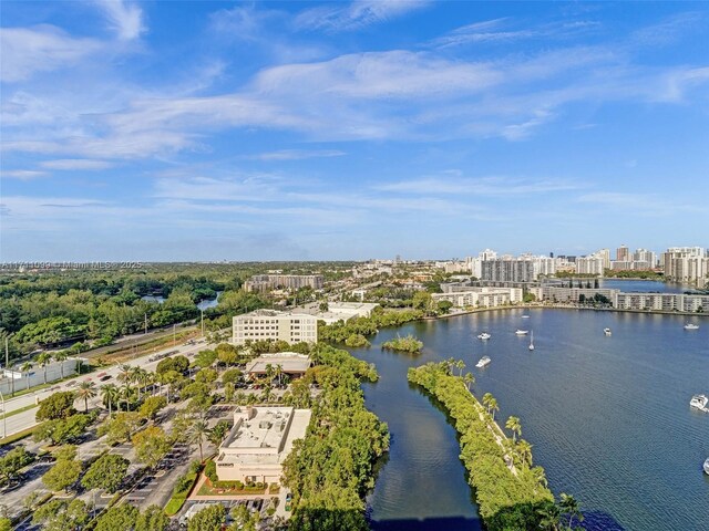 17301 Biscayne Blvd Unit 2008, North Miami Beach, FL 33160 - drone / aerial view with a water view and a city view