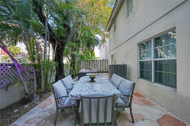 view of patio with central air condition unit