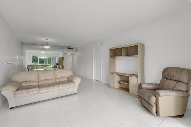 view of tiled living room