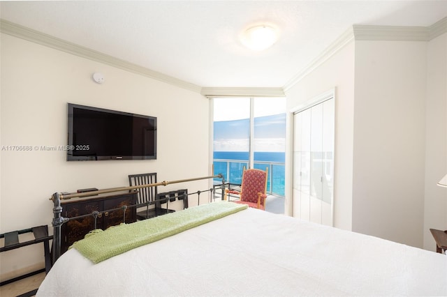 bedroom featuring ornamental molding