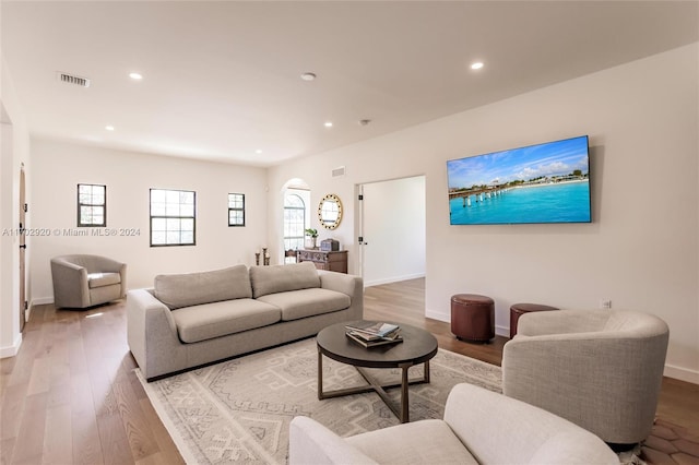 living room featuring hardwood / wood-style floors