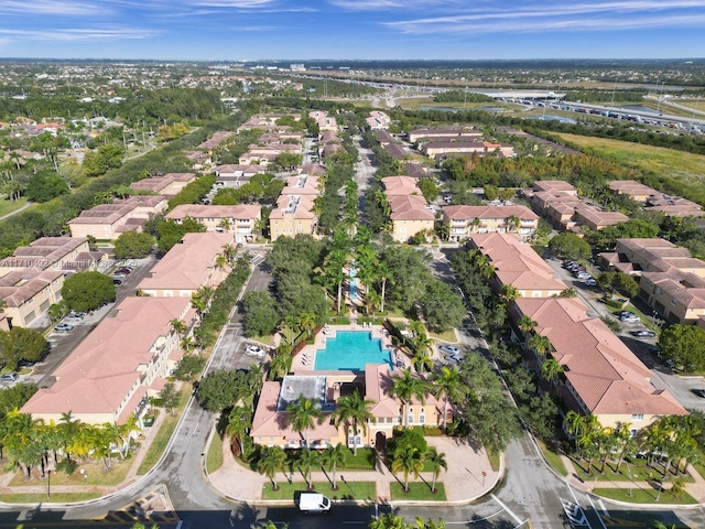 bird's eye view with a residential view