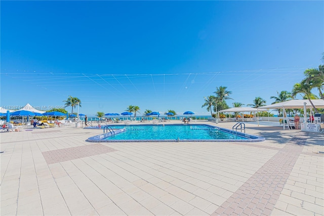 view of pool featuring a patio area