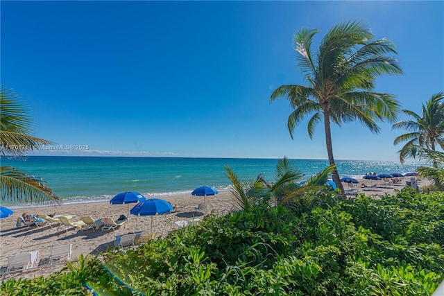 property view of water with a view of the beach