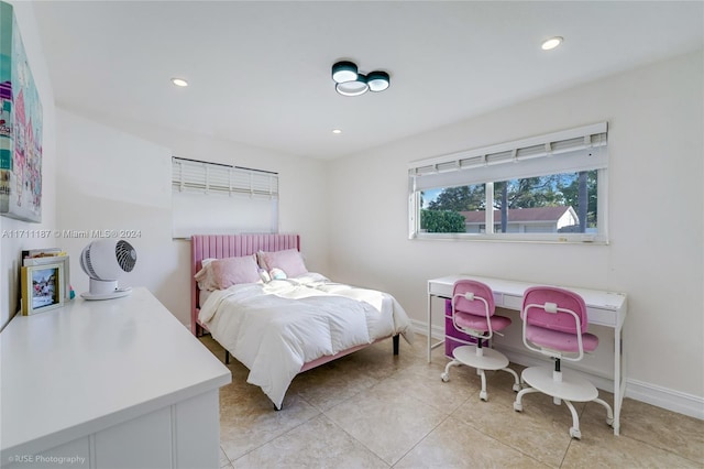 view of tiled bedroom