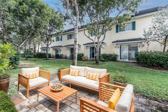 view of patio with an outdoor living space