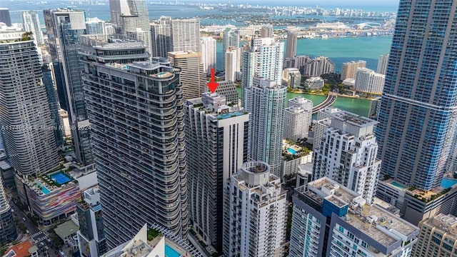 property's view of city with a water view