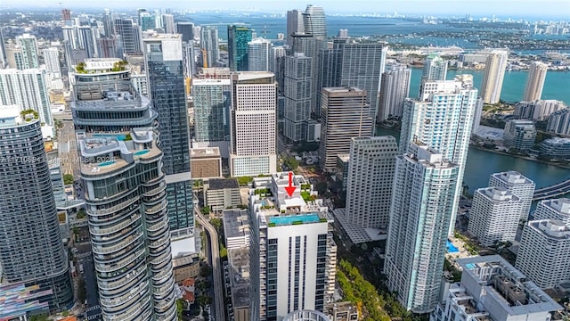 property's view of city with a water view