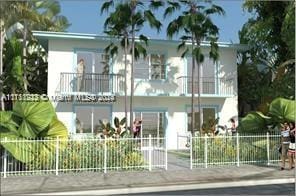 view of front facade with a balcony