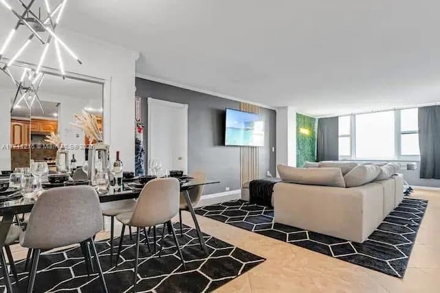 living room featuring expansive windows