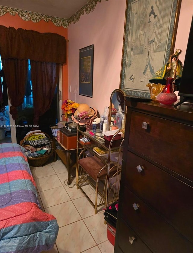 view of tiled bedroom