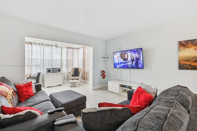 view of tiled living room