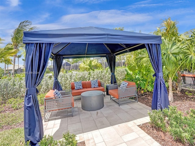 4536 N Silverwood Ln N, Oakland Park, FL 33309 - view of patio featuring a gazebo and an outdoor living space