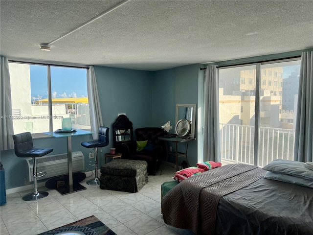 bedroom with a textured ceiling