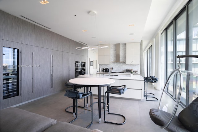 dining room featuring sink