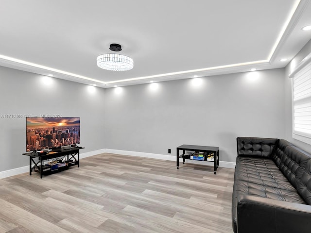 sitting room featuring light hardwood / wood-style flooring