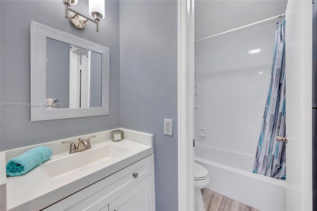 bathroom featuring toilet and shower / bathtub combination with curtain