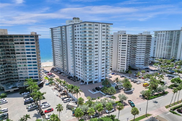 view of building exterior featuring a water view