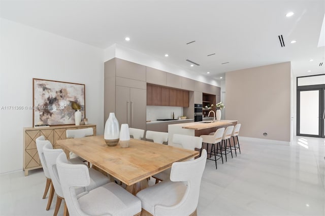 dining area with sink