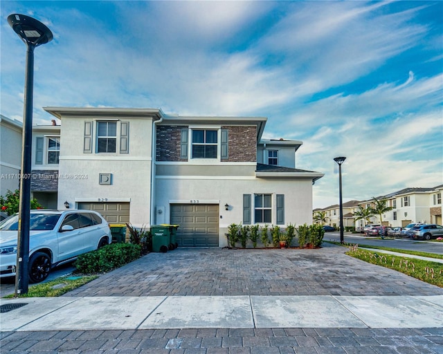 view of front of home with a garage