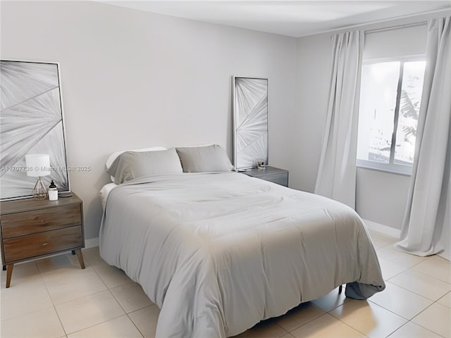 view of tiled bedroom