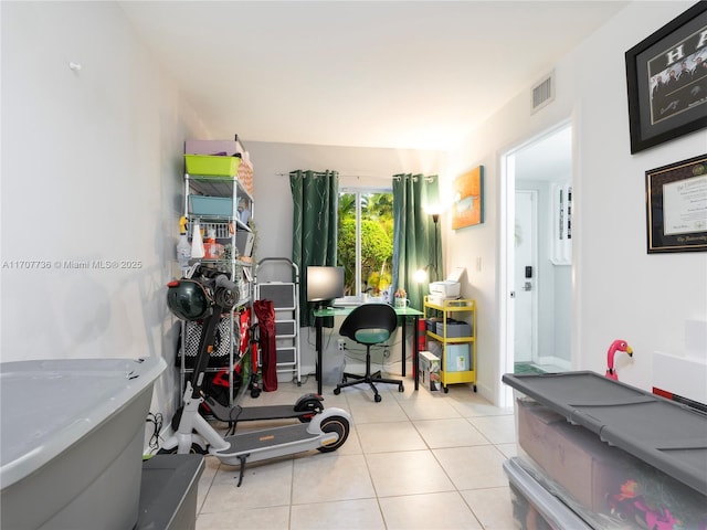 office featuring light tile patterned floors