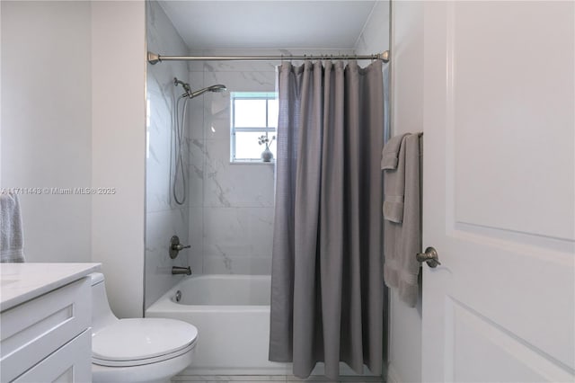 7584 Red Ruby Dr, Delray Beach, FL 33446 - full bathroom with vanity, shower / bath combo with shower curtain, and toilet