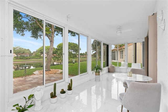 7584 Red Ruby Dr, Delray Beach, FL 33446 - sunroom / solarium featuring a water view and plenty of natural light