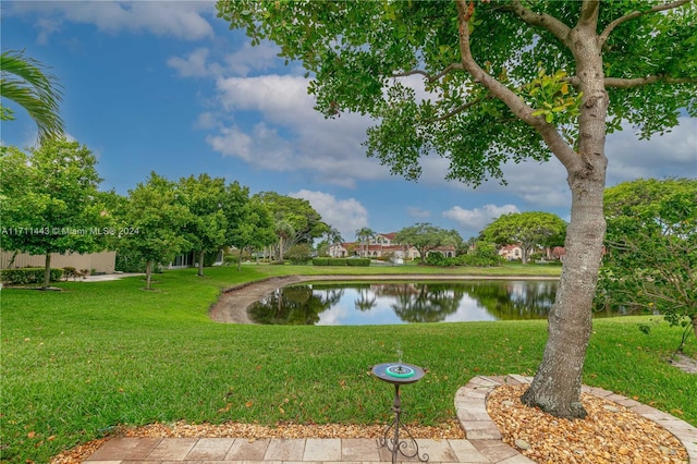 exterior space featuring a water view