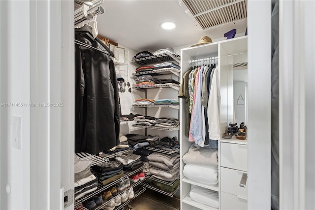 spacious closet with visible vents