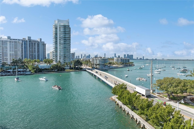 water view with a city view