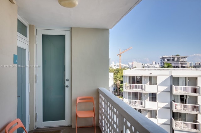 balcony with a view of city