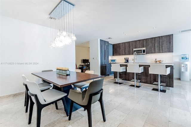 dining area with sink