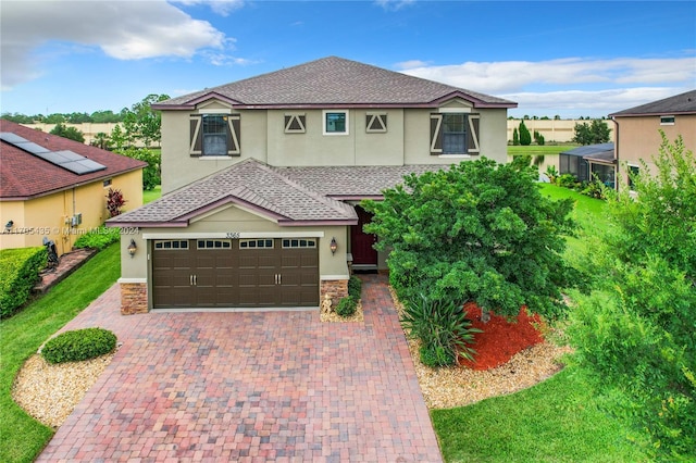 view of front facade with a garage