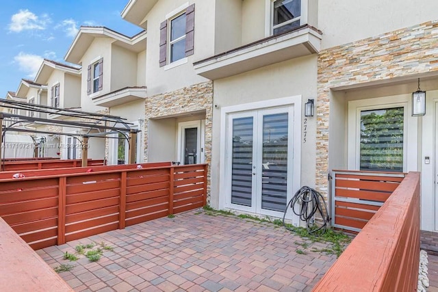 exterior space featuring french doors