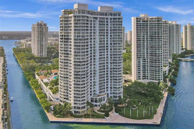 view of property with a water view