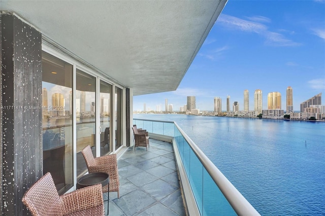 balcony with a water view