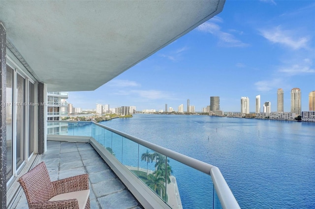 balcony with a water view