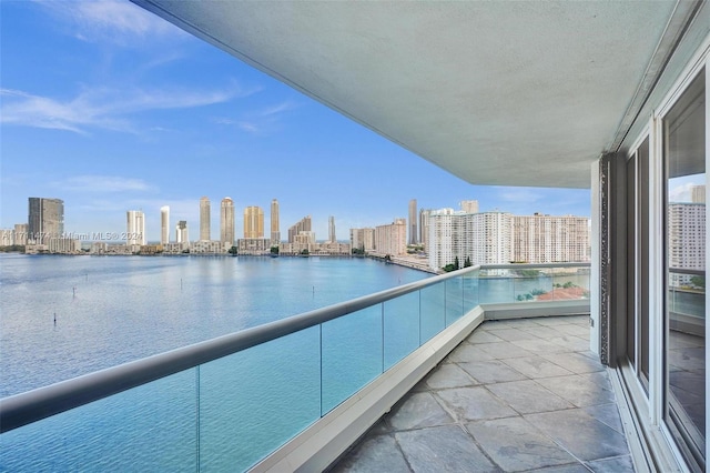 balcony with a water view