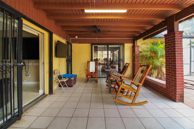 view of patio / terrace with ceiling fan